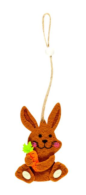 Dekorācija Bunny, brūna krās., 8 cm x 6 cm, 2 gab.