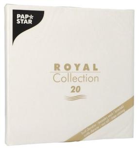Popierinės servetėlės Pap Star Royal Collection, 40 cm x 40 cm, balta sp., 20 vnt.