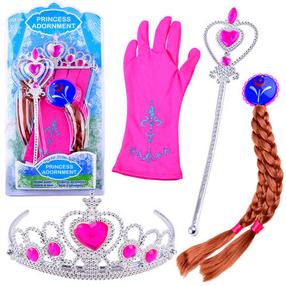 Karnevāla aksesuāru komplekts bērniem, princese, brūna krās./sudraba krās./rozā krās.