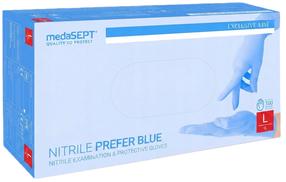 Kindad ühekordsed MedaSEPT Nitrile Prefer, sinine v., L, 100 tk