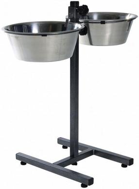 Prekė su pažeista pakuote. Stovas su dubenėliais šuniui Trixie Dog Bar, 9 l, sidabro sp.