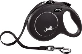 Automatinis pavadėlis Flexi New Classic Tape, juoda sp., L 5m