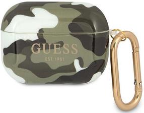 Austiņu futlārs Guess Camo Collection Apple AirPods Pro, zaļa krās.