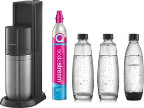 Gāzēto dzērienu aparāts SodaStream Duo Value Pack, 1 l, melns krās./nerūsējošā tērauda krās.