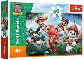 Puzle Trefl PAW Patrol to the Dinosaurs' Rescue, 27 cm x 20 cm, 60 gab.