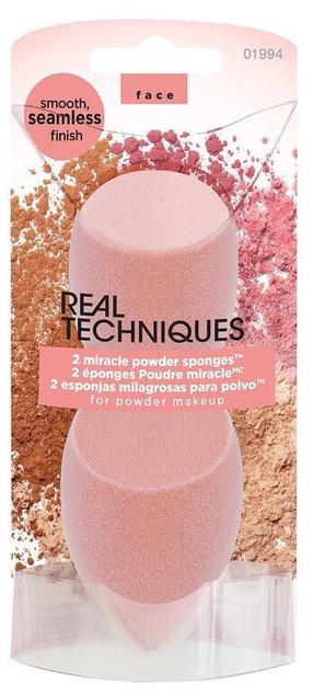 Косметическая губка Real Techniques Miracle Powder 01994, 2 шт., розовый цв.
