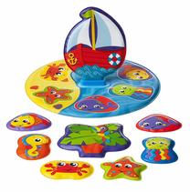 Vonios žaislas Playgro Floaty Boat Bath Puzzle 0186379, įvairių spalvų