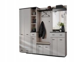 Prieškambario baldų komplektas ASM Hugo IV, vidaus, baltas/juodas