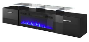 TV galds Cama Meble Rova, melna krās., 190 cm x 37 cm x 48 cm