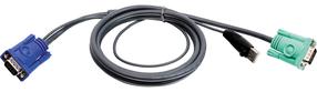 Laidas Aten 2L-5203U USB, 3 m, juoda sp.