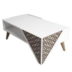 Kavos staliukas Kalune Design Beril, balta sp., 58 cm x 105 cm x 40 cm