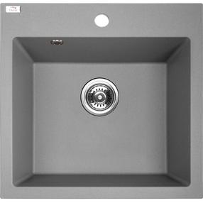 Virtuves izlietne Laveo Alena SBA_510T, Grey, granīts, 49 cm x 49 cm x 20 cm, pelēka krās.