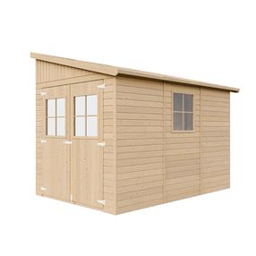 Sodo sandėliukas, su grindimis Timbela M339+M339G, 318 cm x 216 cm x 249 cm, rusva sp.