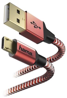 Vads Hama, Micro USB/USB, sarkana krās.