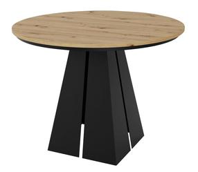 Valgomojo stalas išskleidžiamas Lorian, juoda/artisan oak, 100 - 176 cm x 100 cm x 76 cm