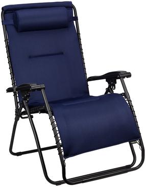 Lauko kėdė Abbey Chaise Longue, mėlyna sp./juoda sp., 112 cm x 90 cm x 75 cm