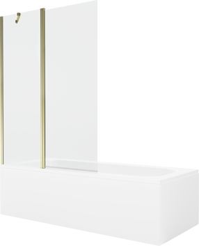 Vanna ar sieniņu, iebūvējams Mexen Vega, 150 cm x 70 cm x 40 cm, taisnstūris, zelta krās./balta krās.