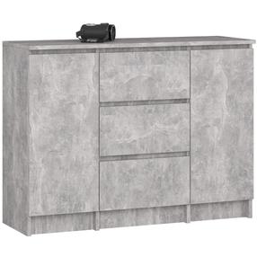 Комод Akord Furniture Factory K100, серый цв., 76 см x 35 см x 101 см
