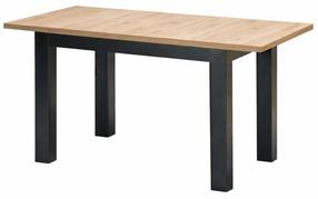 Обеденный стол c удлинением Gizmo, черный цв./artisan oak цв., 120 - 160 см x 75 см x 79 см