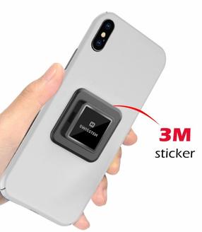 Telefonihoidja Swissten Easy Lock System Adapter, 34 mm x 34 mm, must v.