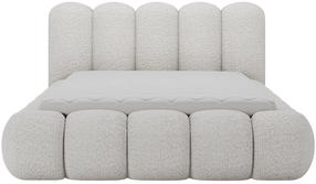Lova pusantros vietos Oloroso Bouclé Royal 01, 140 x 200 cm, balta sp., be čiužinio, su grotelėmis