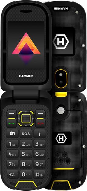 Telefons ar pogām MyPhone Hammer Bow LTE, 128 MB, melns krās.