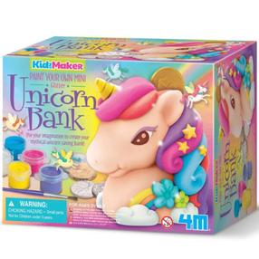 Mänguasjade värvimiskomplekt, ükssarvik 4M KidzMaker Unicorn Bank, mitmevärviline