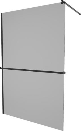 Dušo sienelė Mexen Kioto+ Walk-In, 110 cm x 200 cm, juoda sp./grūdintas