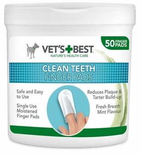Стоматологические салфетки для собак Vets Best Finger Pads, 50 шт.