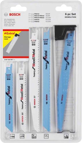 Tiesinių pjūklų geležtė Bosch 2607010906, metalas, 225 mm, 6 vnt.