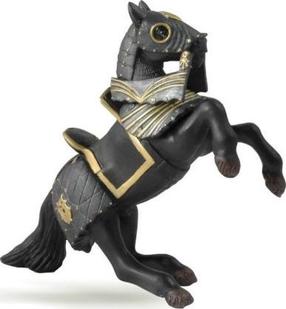Žaislinė figūrėlė Papo Knight Armour Horse 401336, 14 cm, aukso sp./juoda sp.