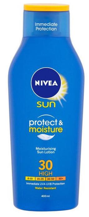 Losjonas įdegio priežiūrai Nivea Sun Protect & Moisture SPF30, 400 ml