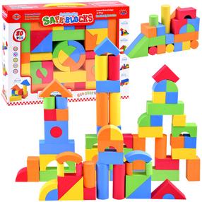 Rotaļu kluču komplekts Safe Blocks, 80 gab.