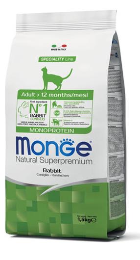 Sausas kačių maistas Monge Monoprotein Adult Rabbit, triušiena, 10 kg