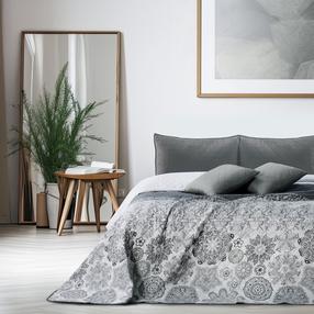Gultas pārklājs Restilo Alhambra, balta krās./pelēka krās., 260 cm x 280 cm