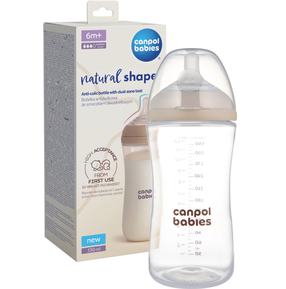 Бутылочка Canpol Babies Natural Shape, 330 мл, 6+ мес., бежевый цв.