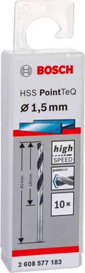 Metalo grąžtų rinkinys Bosch PointTeQ, metalas, hss, cilindrinis, 1.5 mm x 4 cm