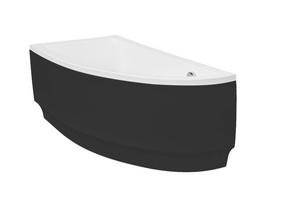 Vonia, kampinė Besco Praktika, 140 cm x 70 cm x 57.5 cm, kairinė, juoda sp.