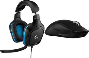 Spēļu austiņu un peles komplekts Logitech Lightspeed G432 + G PRO X SuperLight 2, melna krās.