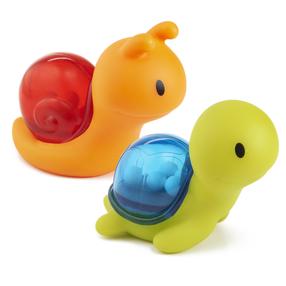 Vannas istabas rotaļlietu komplekts, “mazais gliemezis” Munchkin Rattle Squirts 90322, daudzkrāsaina, 2 gab.