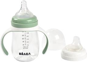 Бутылочка Beaba 2in1, 210 мл, 4 мес., зеленый цв.
