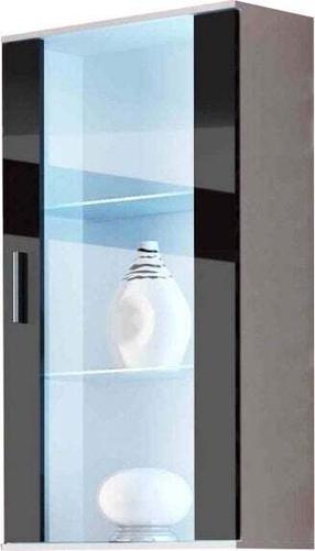 Vitrina Cama Meble Soho 2, balta sp./juoda sp., 120 cm x 41 cm x 80 cm
