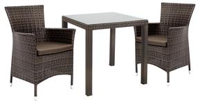Lauko baldų komplektas Home4you Wicker, rudas, 2 vietų