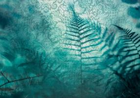 Fototapeet Artgeist In A Forest Retreat - Abstract Composition With Ferns And Patterns, 280 cm x 280 cm