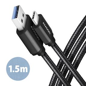 Кабель Axagon BUCM3-AM15AB, USB Type C/USB-A, 150 см, черный цв.