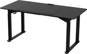 Kompiuterio stalas reguliuojamo aukščio Ultradesk, 160 cm x 75 cm, 74 - 116 cm, juoda sp.