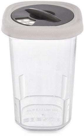 Lielapjoma produktu konteiners Orion, 0.320 l, 7.2 cm x 7.2 cm, caurspīdīga krās./pelēka krās.