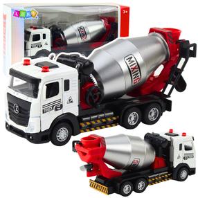  Rotaļlieta betona maisītājs Lean Toys Engineering, balta krās./sarkana krās.