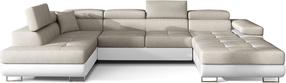 Kampinė sofa Rodrigo Dora 21, Soft 17, balta sp./smėlio sp., kairinė, 202 x 345 cm x 90 cm