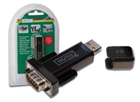 Adapteris Digitus USB 2.0 to Serial adapter USB 2.0 male, Serial Port, 80 m, juoda